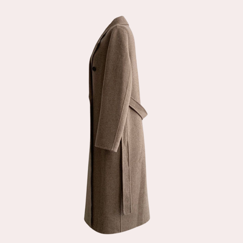 Ava Ladies Winter Coat | Luxe Double-Breasted, Oversized Polyester