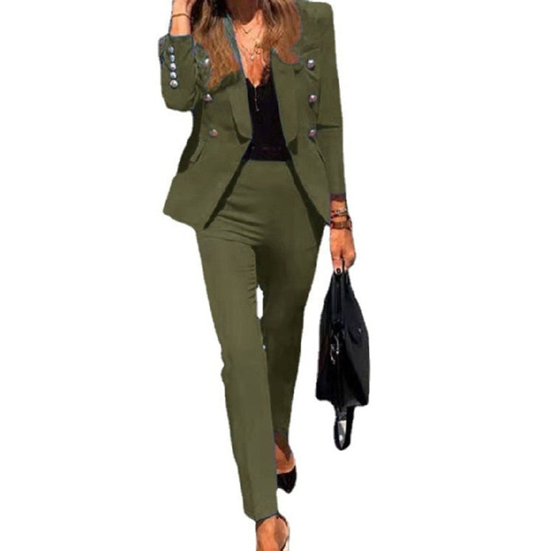 Ava Women's Blazer Trousers Set | Comfortable Fabric, Chic Design 4