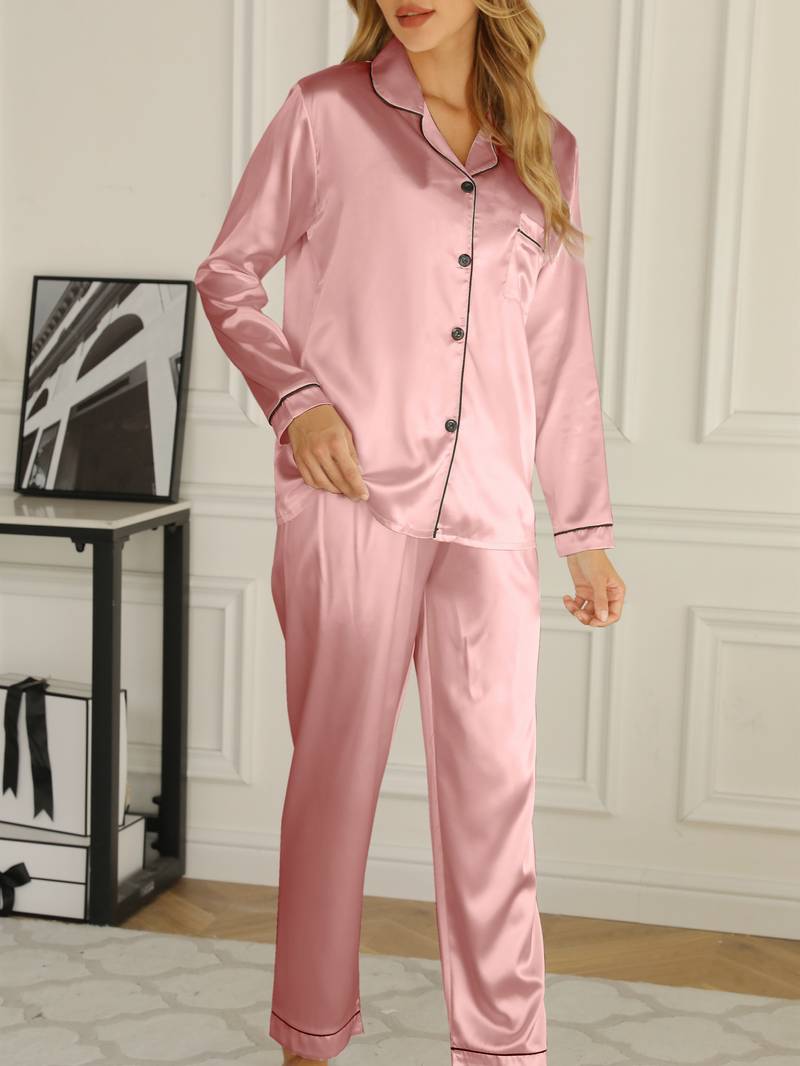 Ava Women's Pajama Set | Silky Satin, Elegant Design 2