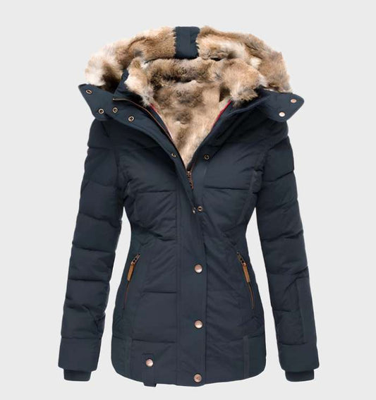 Aveline Women's Black Puffer Jacket | Water-Repellent, Slim Fit Winter Coat 1