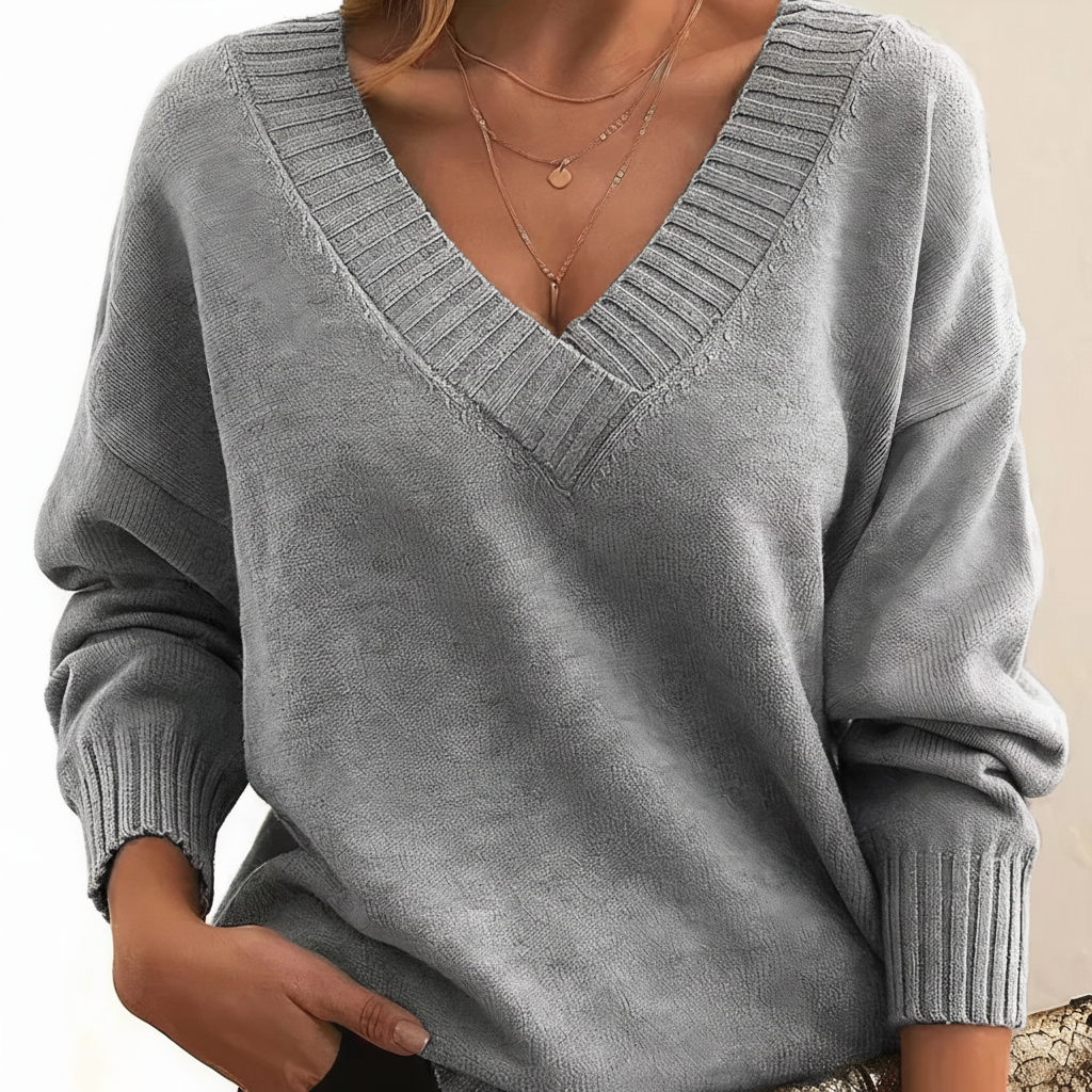 Aveline Women's Pullover Sweater | 100% Cashmere, Elegant V-Neck Design 7