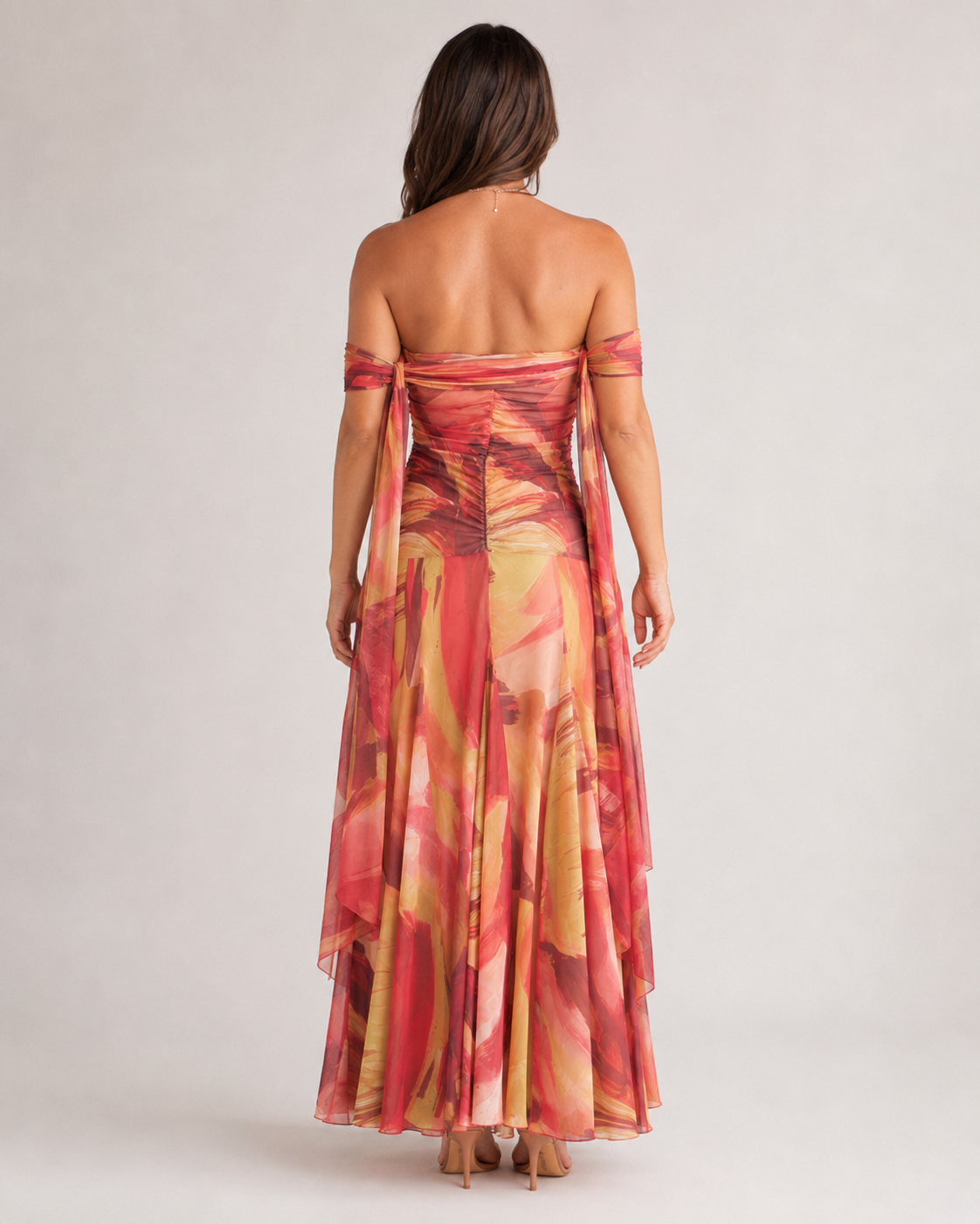 Babet Women's Maxi Dress | Knitted Fabric, Close-Fitting Silhouette, Vibrant Print 2