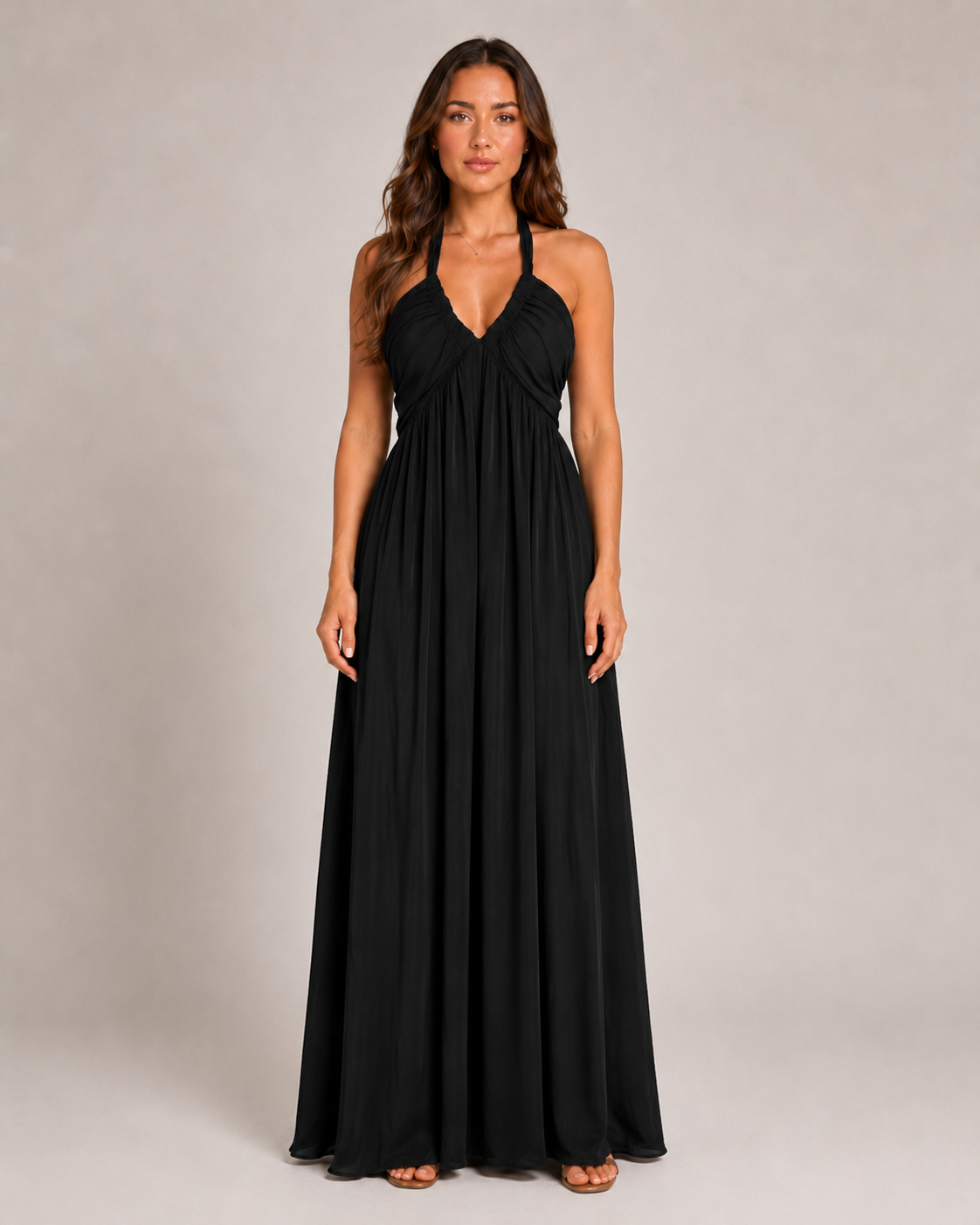 Baukje Women's Maxi Dress | Sleeveless Open Back A-Line Summer Dress 1