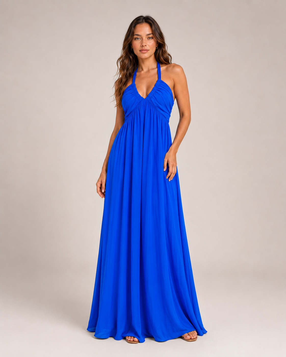 Baukje Women's Maxi Dress | Sleeveless Open Back A-Line Summer Dress 8