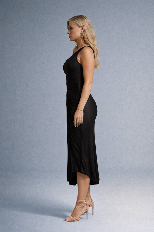 Beatrix Women's Maxi Dress | One-Shoulder Pleated Satin-Blend, Elegant Evening Wear 1