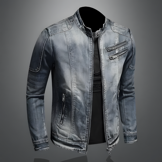 Bella Women's Biker Denim Jacket | Durable Denim, Timeless Style 0