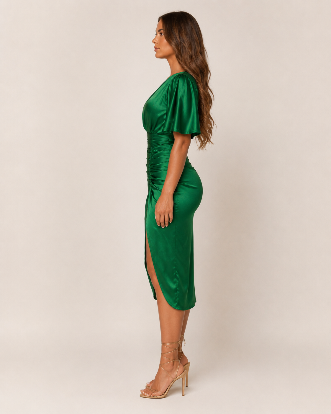 Benthe Women's Cocktail Dress | Satin Look, One-Shoulder Draped Design 1