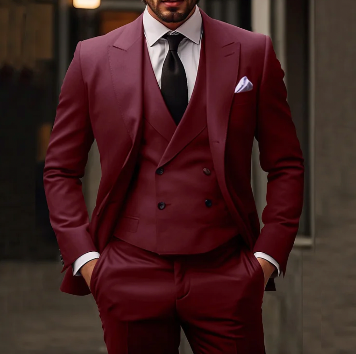 SEBASTIEN | 3-Piece Slim-Fit Men's Suit Blazer Vest Trousers