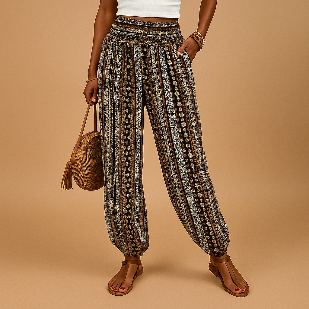 Liora | Stylish High Waist Pants with Boho Flair for Women