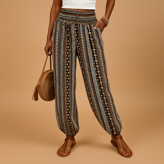 Liora | Stylish High Waist Pants with Boho Flair for Women