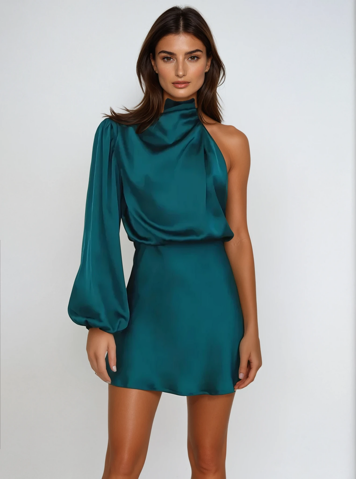 SELINA | Asymmetrical Satin Evening Dress