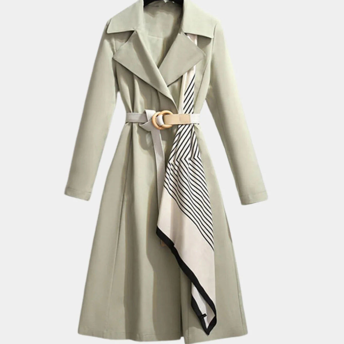 Brenna Women's Midi Coat | Smooth Fabric, Belted Waist 0