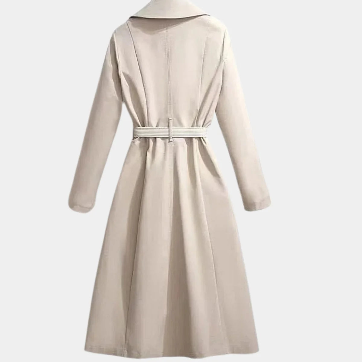 Brenna Women's Midi Coat | Smooth Fabric, Belted Waist 1