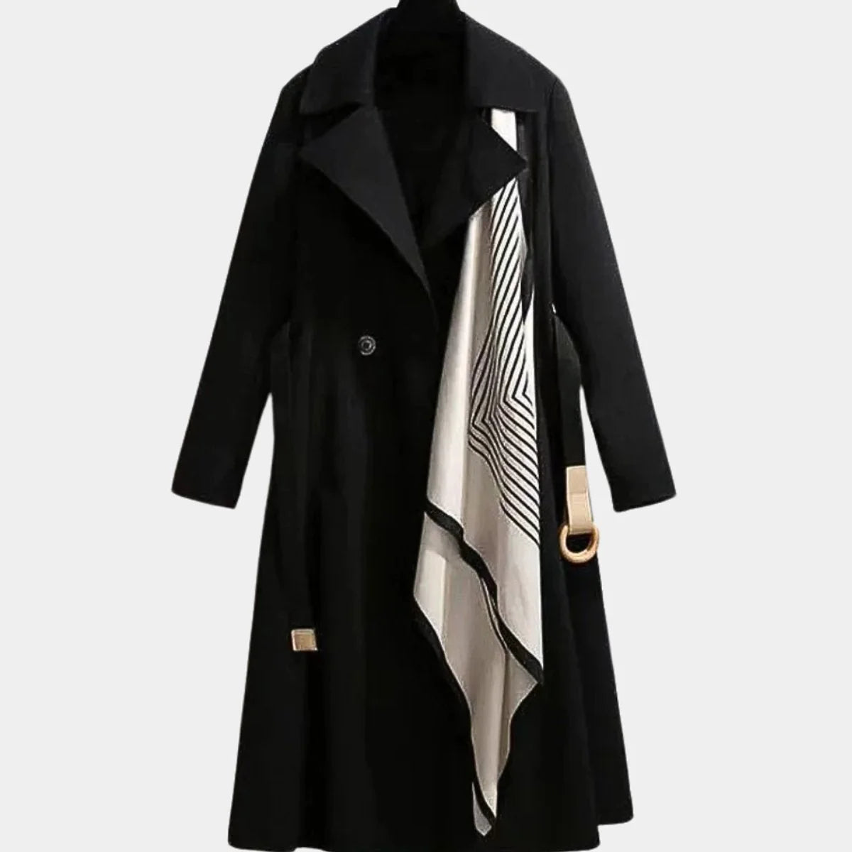 Brenna Women's Midi Coat | Smooth Fabric, Belted Waist 2
