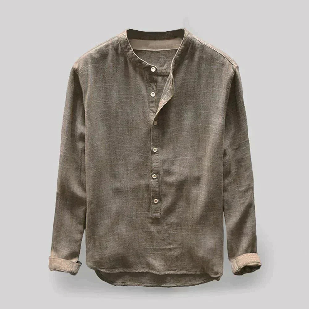 Bri Men's Blouse | Linen Blend, Casual Elegance 2