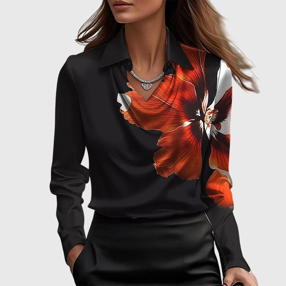 Brielle Women's Blouse | Luxe Shine, Flattering Draping, Plus Size Tops Available 5