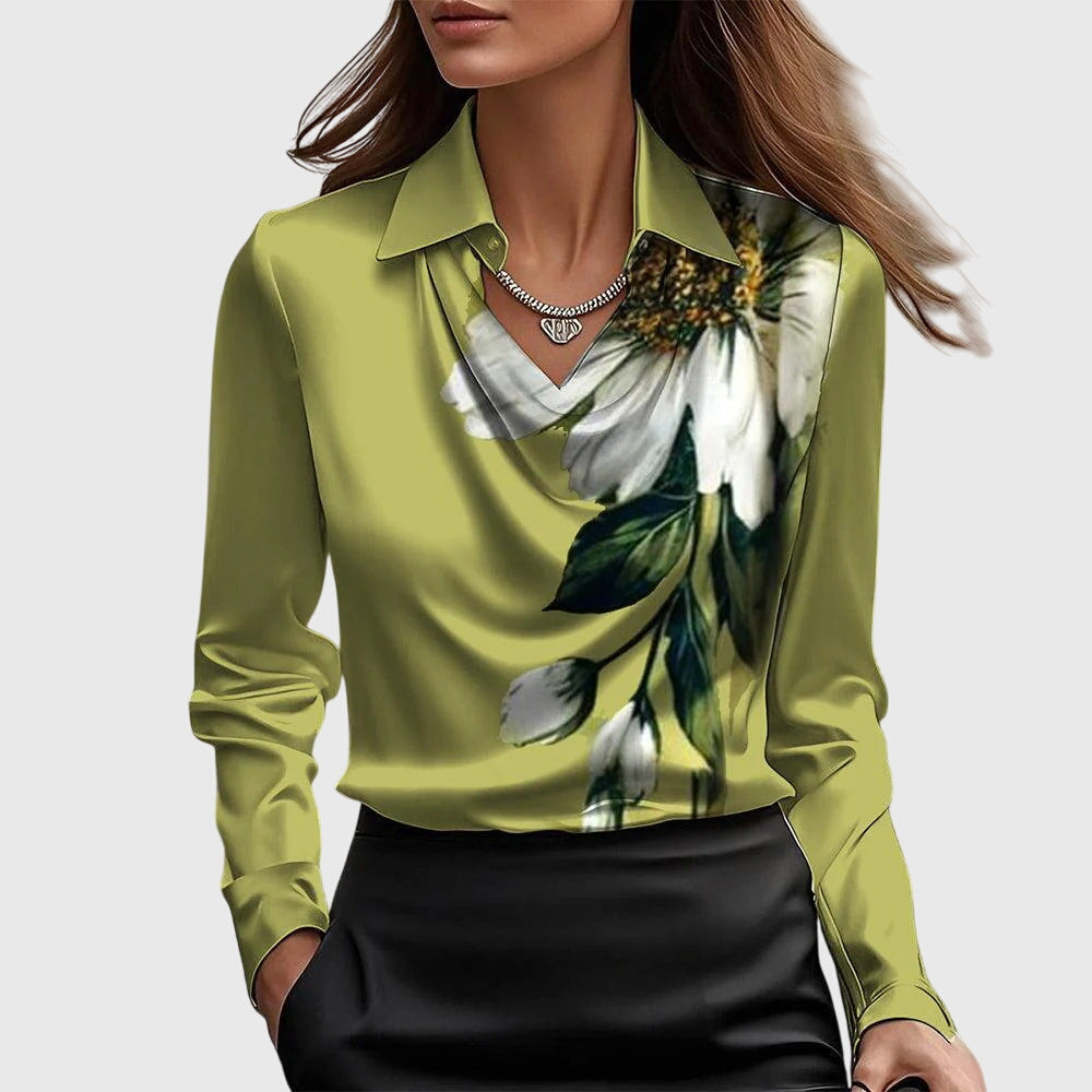 Brielle Women's Blouse | Luxe Shine, Flattering Draping, Plus Size Tops Available 6