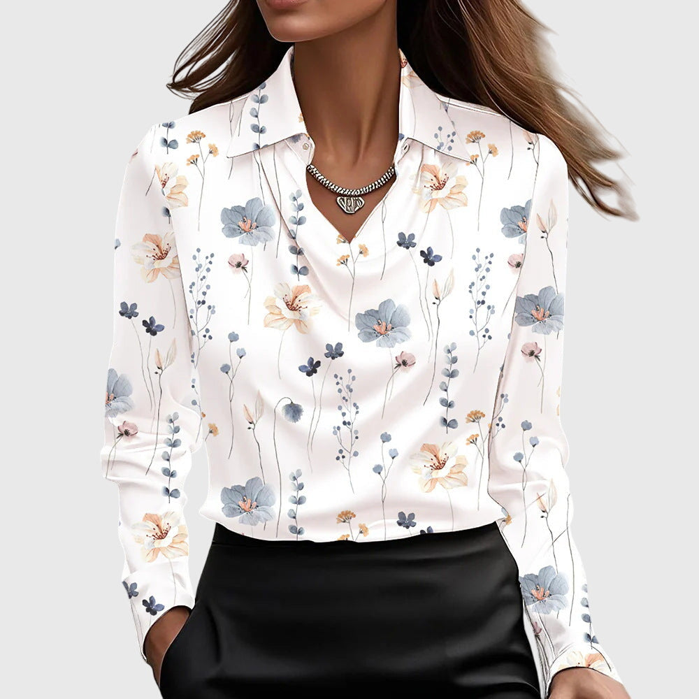 Brielle Women's Blouse | Luxe Shine, Flattering Draping, Plus Size Tops Available 8