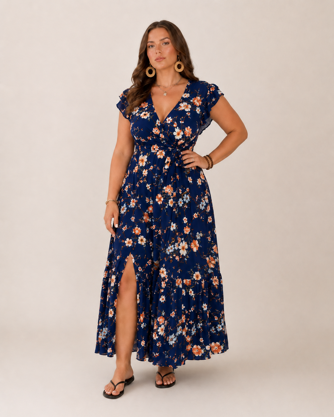 Brielle Women's Maxi Dress | Floral Print, Flattering Wrap Fit, Plus Size Available 1