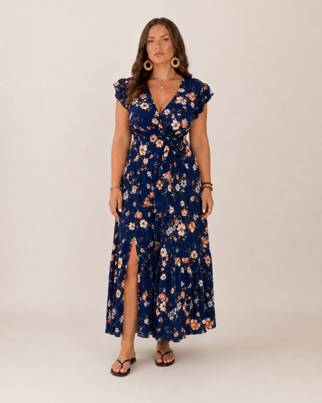 Brielle Women's Maxi Dress | Floral Print, Flattering Wrap Fit, Plus Size Available 2
