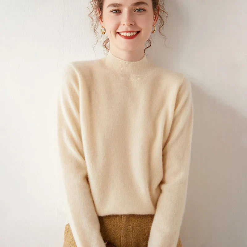 Bryn Women's Sweater | Brushed Knit, Mock Neck, Relaxed Fit 0
