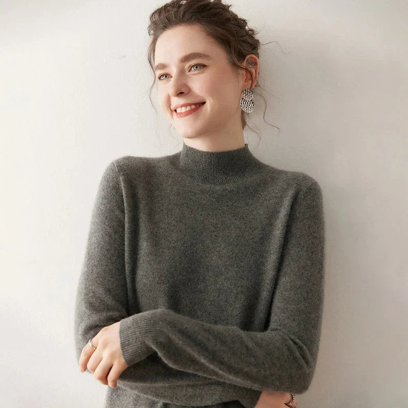Bryn Women's Sweater | Brushed Knit, Mock Neck, Relaxed Fit 1