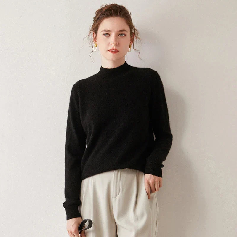 Bryn Women's Sweater | Brushed Knit, Mock Neck, Relaxed Fit 2