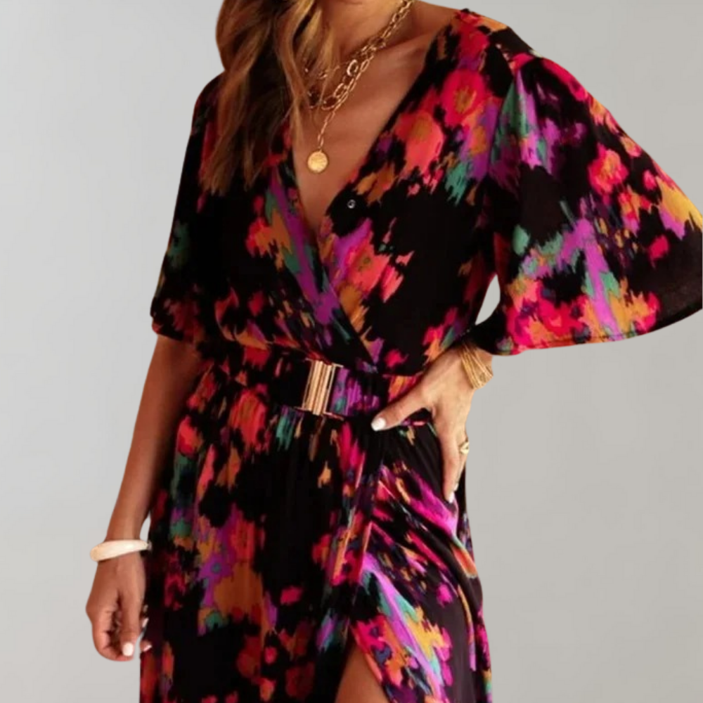 ALYSIA | Summer Maxi Wrap Dress with Feminine Fit
