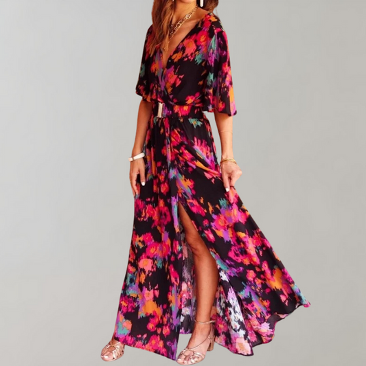 ALYSIA | Summer Maxi Wrap Dress with Feminine Fit