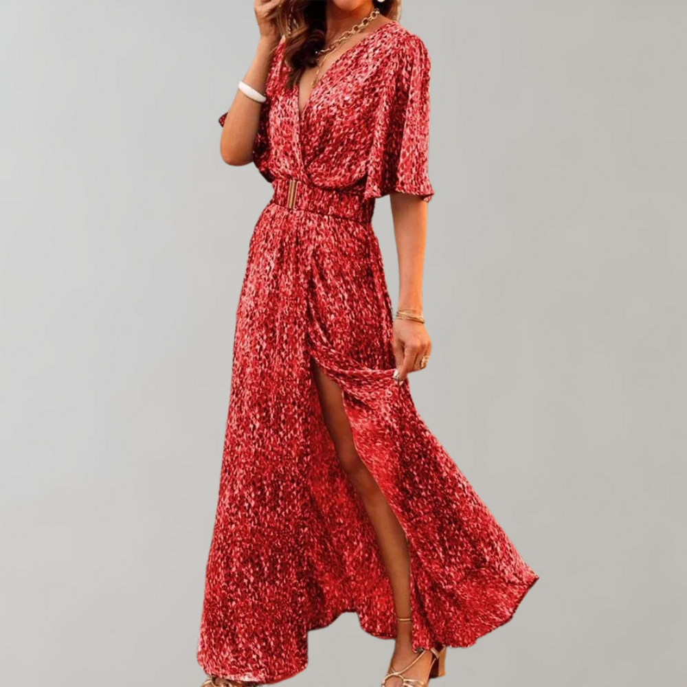 ALYSIA | Summer Maxi Wrap Dress with Feminine Fit