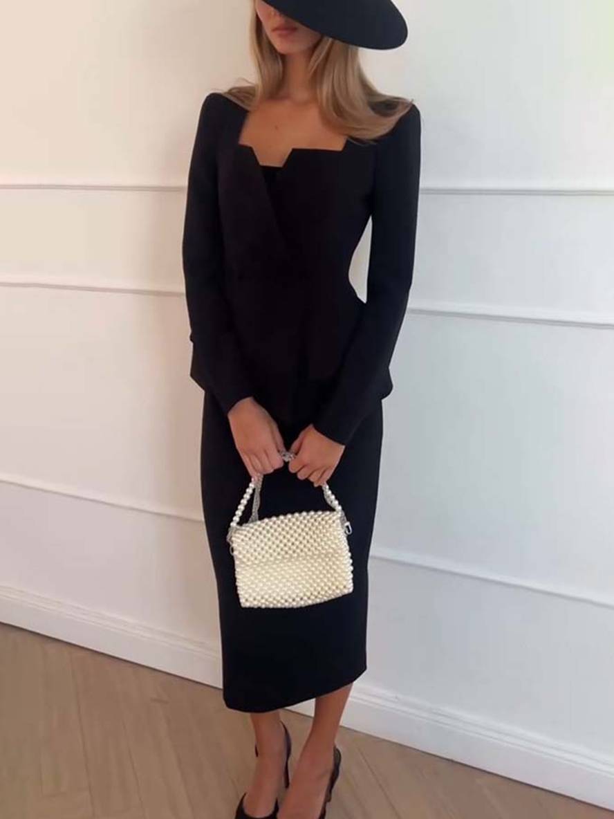 VALÉRIA | Elegant two-piece office set with blazer and skirt