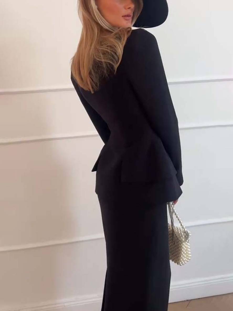 VALÉRIA | Elegant two-piece office set with blazer and skirt