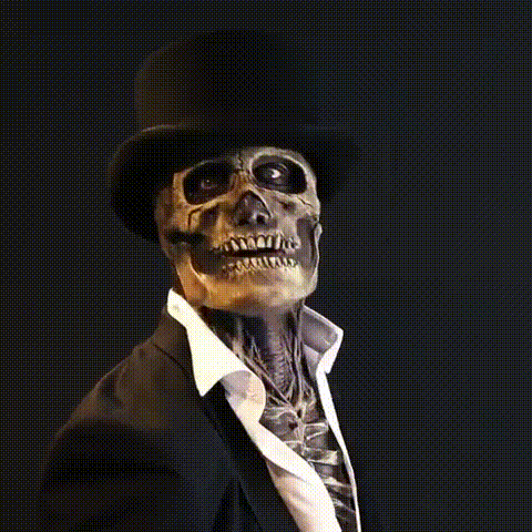 Caden Adult Scary Halloween Mask | Realistic Skeleton with Brain Detail, Flexible Latex 4
