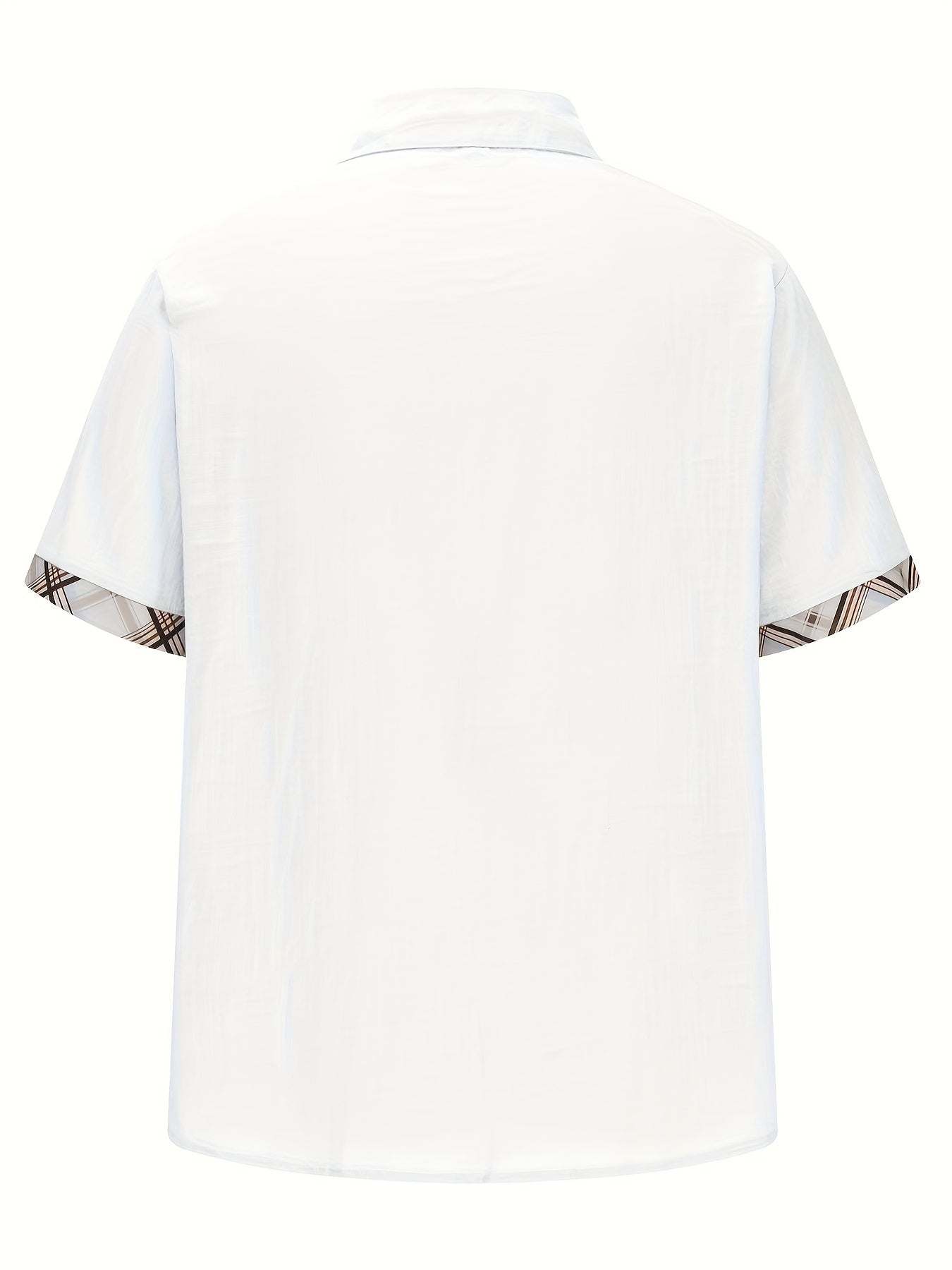 Caden Men's Casual Shirt | Graphic Check Pattern, Short Sleeves 2