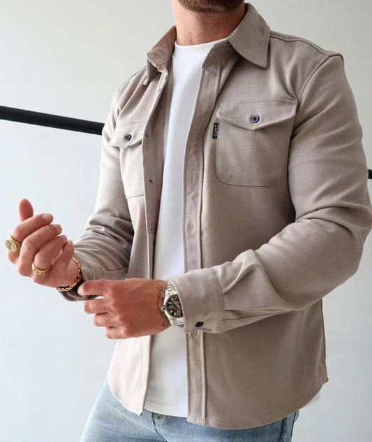 Caden Men's Shirt Jacket | Modern Fit, Button Closure, Chest Pockets 0