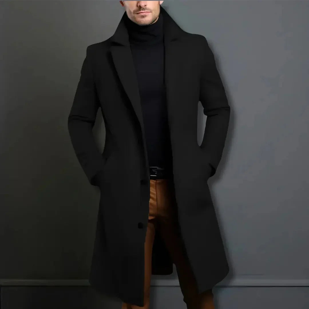 Caden Men's Wool Coat | Tailored Fit, Notch Lapels, Overcoat 2