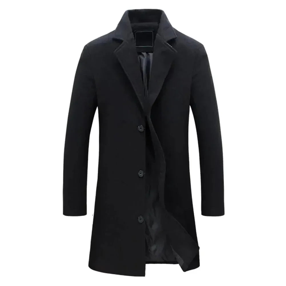 Caden Men's Wool Coat | Tailored Fit, Notch Lapels, Overcoat 3