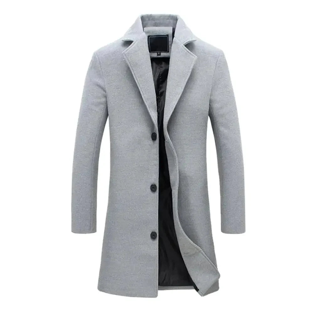 Caden Men's Wool Coat | Tailored Fit, Notch Lapels, Overcoat 5