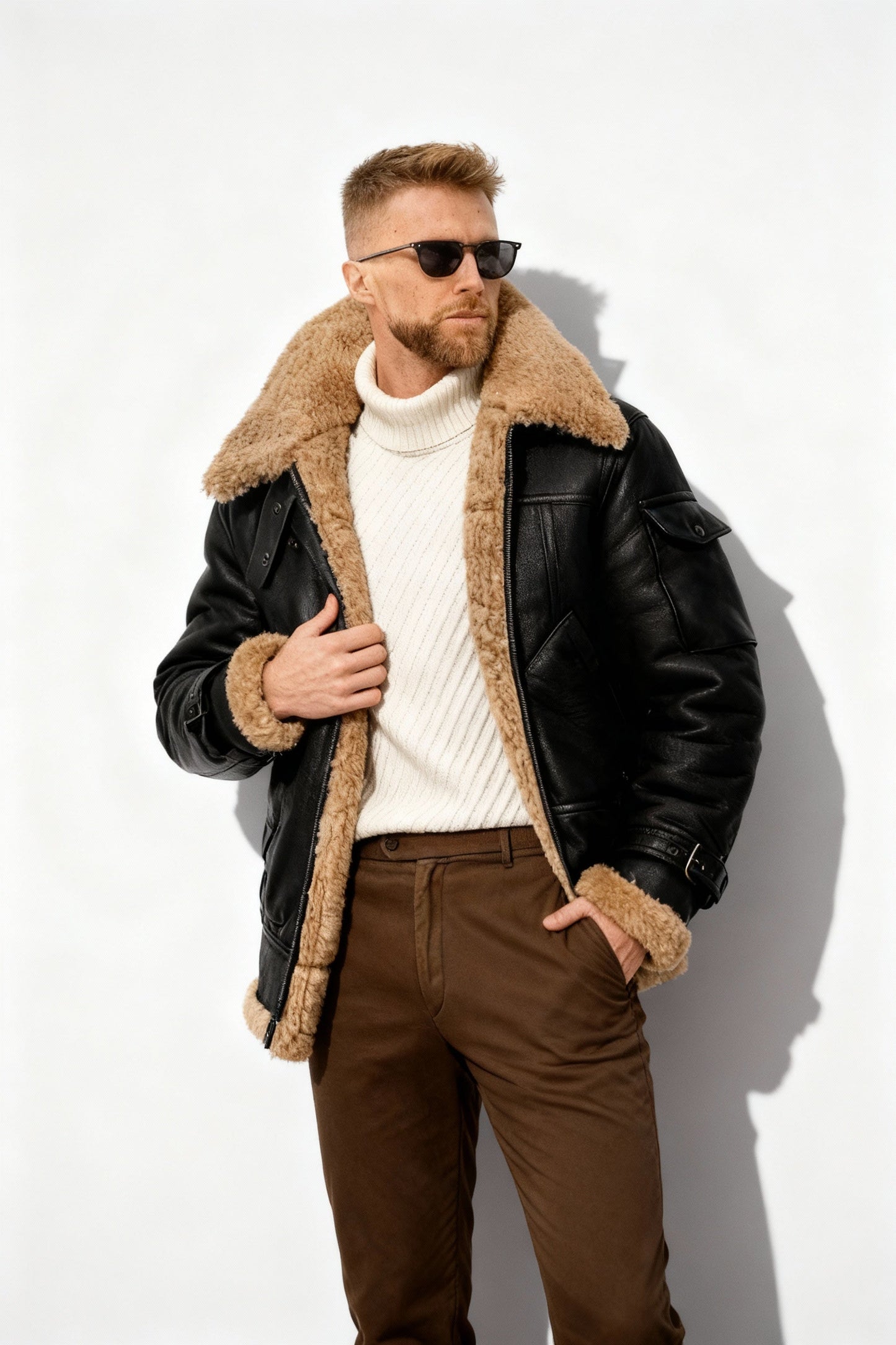 Cameron Men's Flight Jacket | Cozy Polyester Lining 3