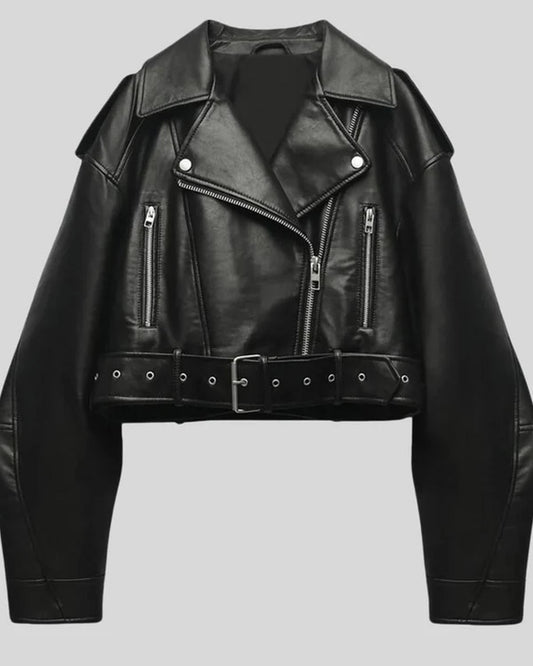 Carmen Women's Jacket | Leather PU, Flattering Cut for Winter