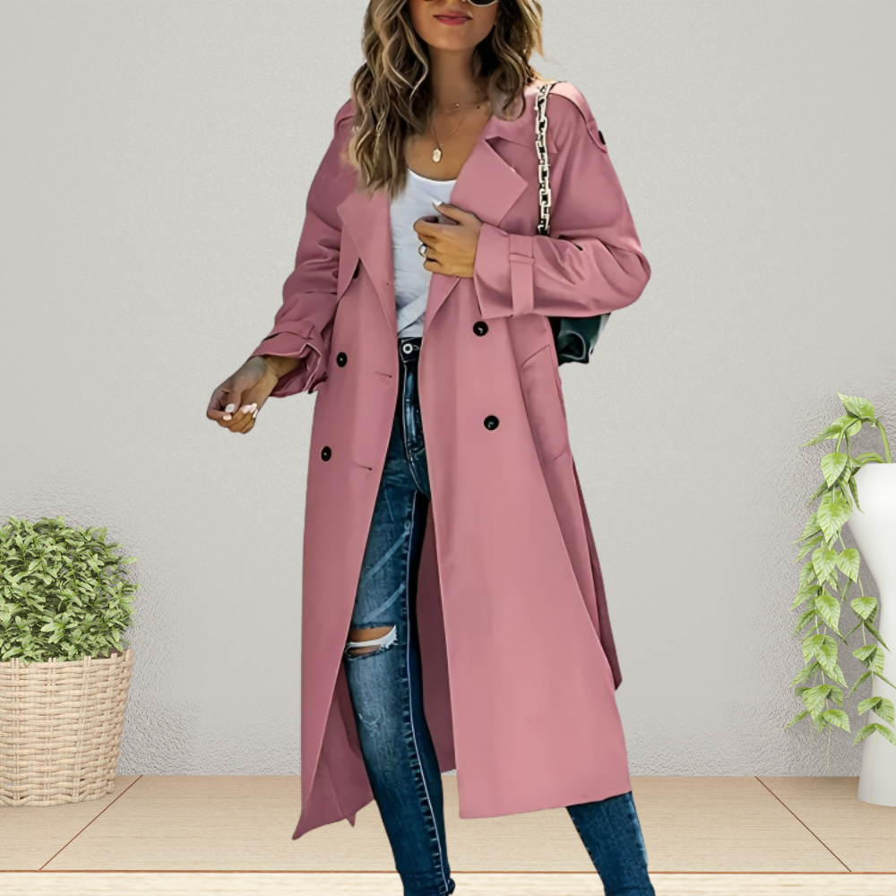 Celia Dames Trenchcoat | Lightweight Polyester, Timeless Elegance