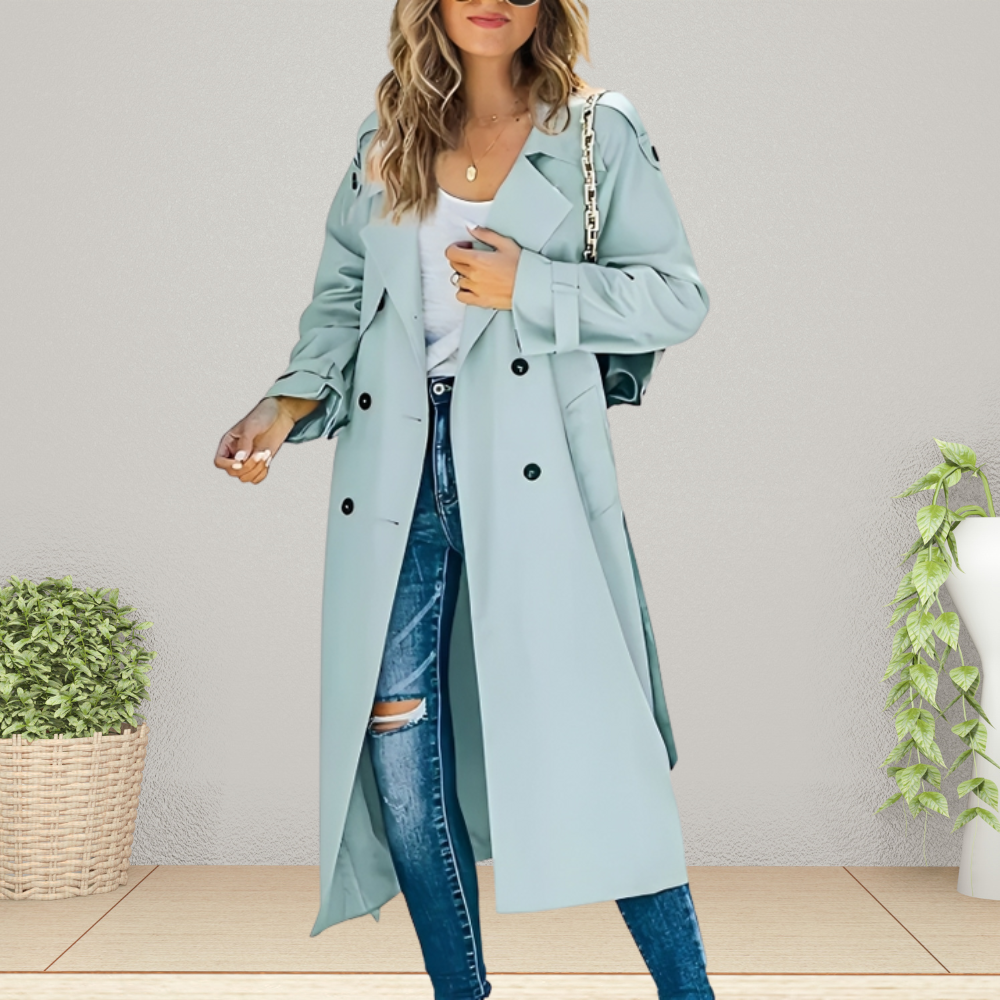 Celia Dames Trenchcoat | Lightweight Polyester, Timeless Elegance