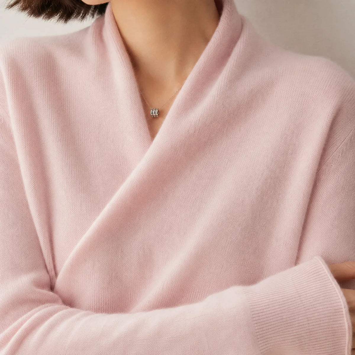 Celia Women's Sweater | Soft Knit Crossover Shawl Collar 1
