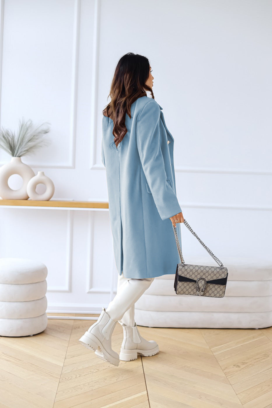 Celina Women's Wool Coat | Double-Breasted, Elegant Design 3