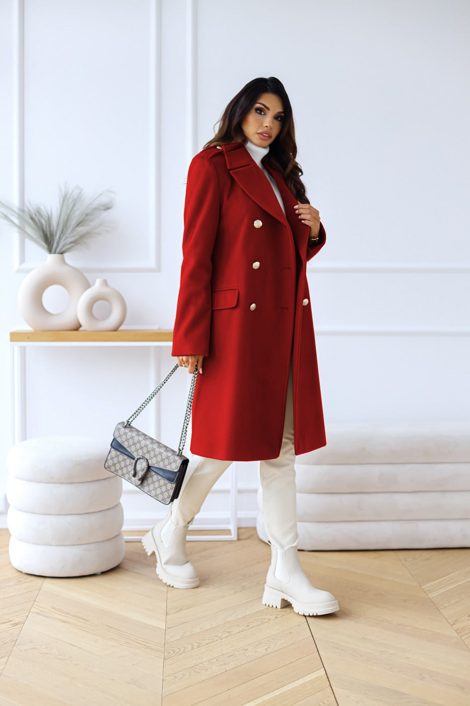 Celina Women's Wool Coat | Double-Breasted, Elegant Design 5