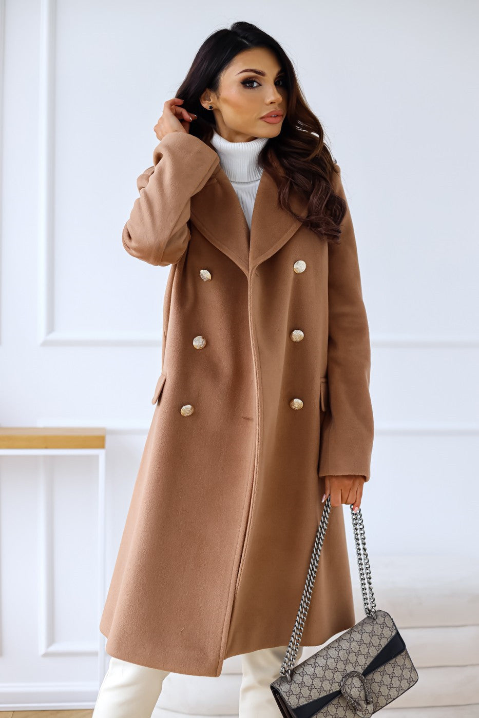 Celina Women's Wool Coat | Double-Breasted, Elegant Design 9