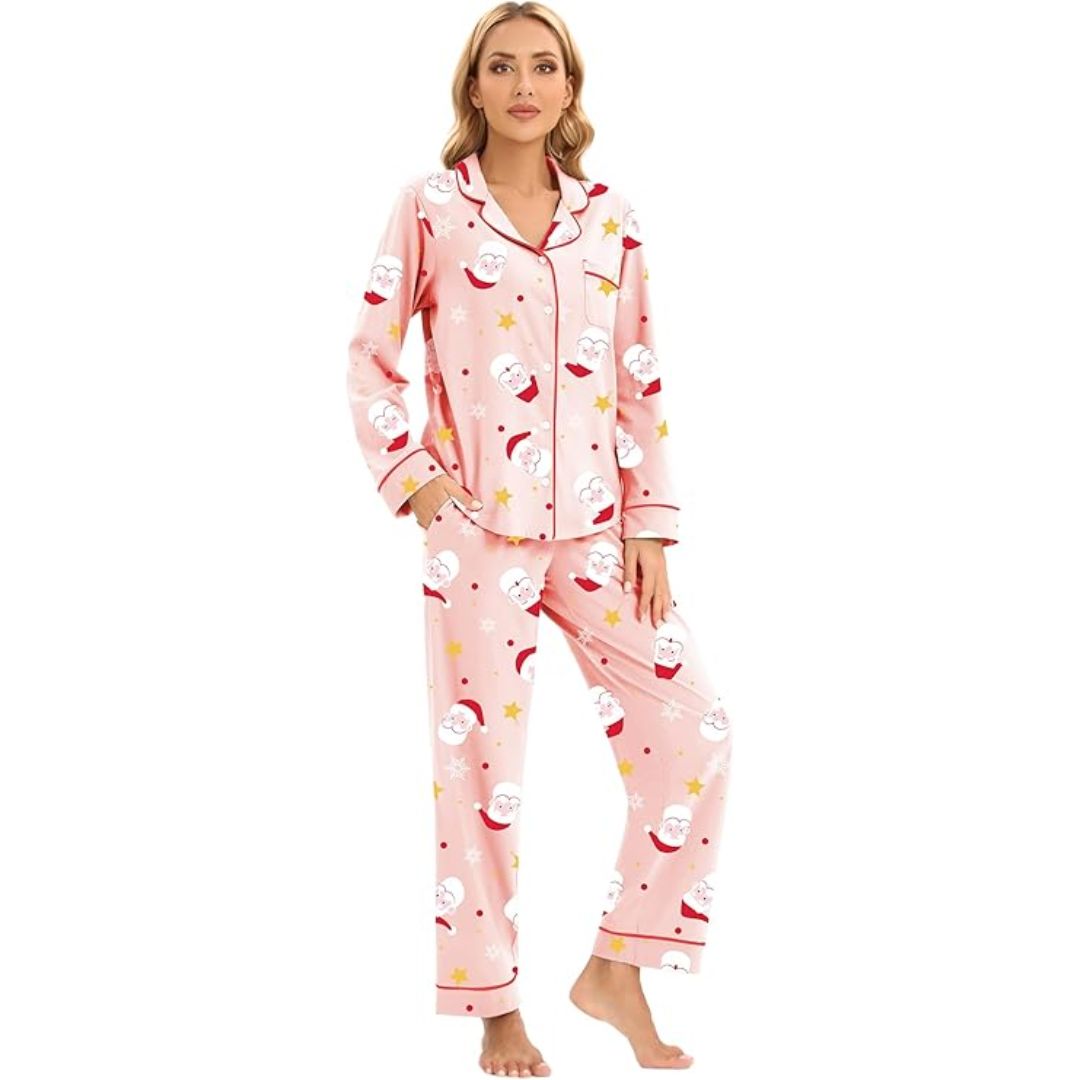 Cora Women's Pajamas | Soft Cotton, Festive Design