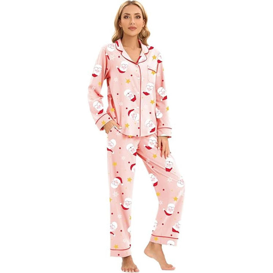 Cora Women's Pajamas | Soft Cotton, Festive Design