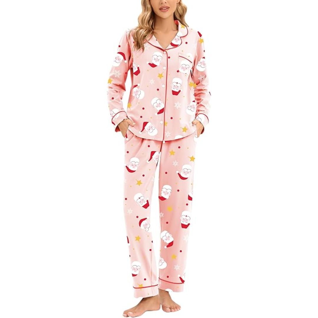 Cora Women's Pajamas | Soft Cotton, Festive Design