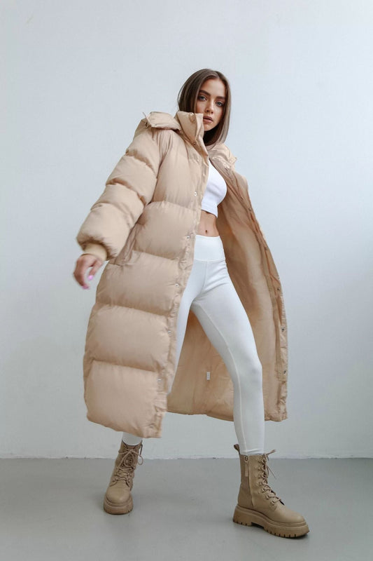 Daisy Dames Winter Coat | Long Oversized Puffer with Hood